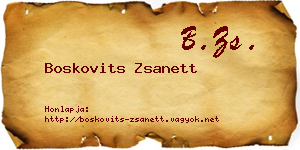 Boskovits Zsanett névjegykártya